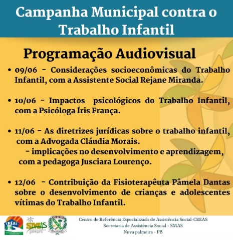 SMADS promove campanha contra o trabalho infantil, Secretaria Municipal de  Assistência e Desenvolvimento Social